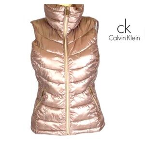 Calvin Klein Women's Rose Gold Puffer Vest